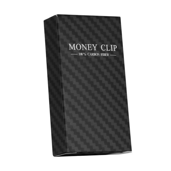 glossy carbon wallet clip package