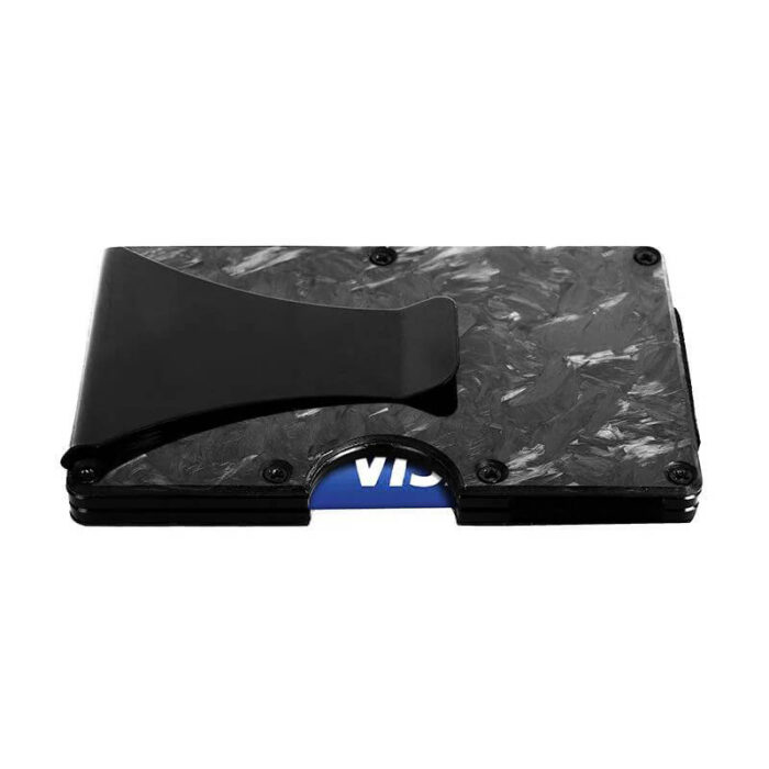 oneou carbon card holder wallet and clip