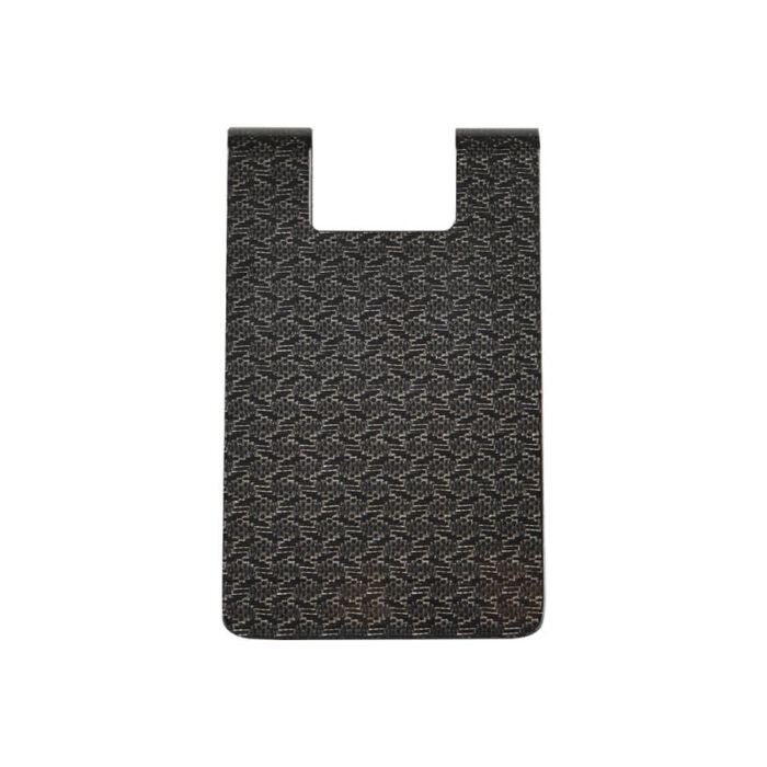 pattern carbon fiber clip wallet front view