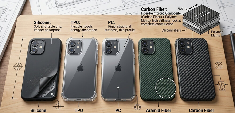 choose the right case material Oneou Carbon Fiber | Carbon Phone Case | Card Holder choose the right case material