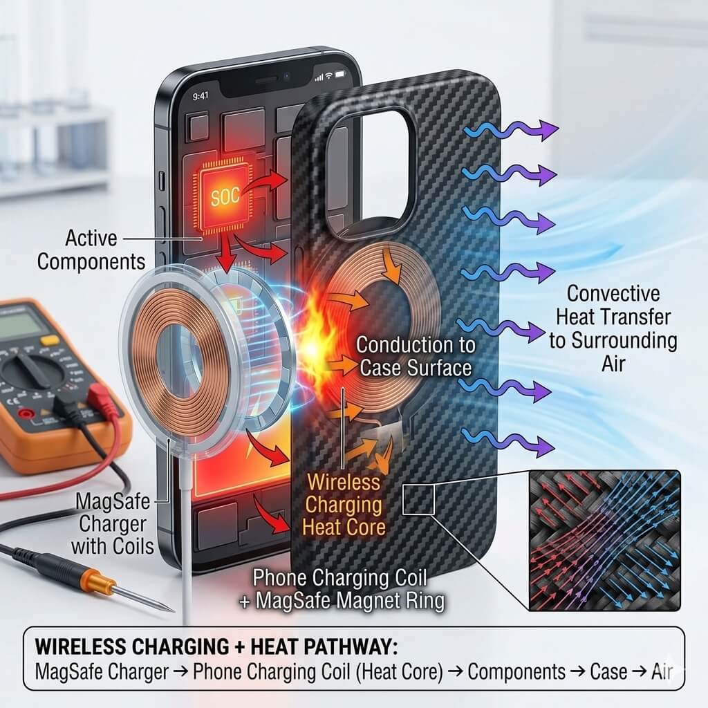 wireless charging Oneou Carbon Fiber | Carbon Phone Case | Card Holder wireless charging